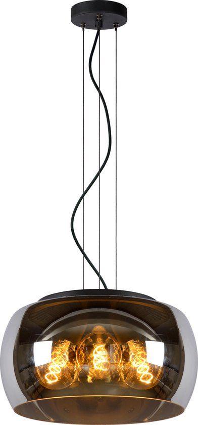 Lucide OLIVIA Hanglamp - Ø 40 cm - Fumé - 3xE27 - Dimbaar