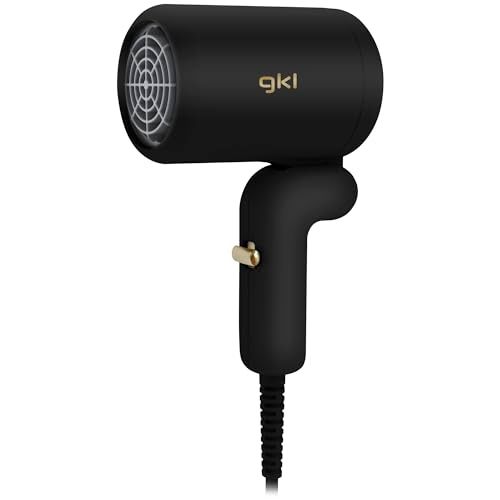 GKL Mini-reis-haardroger, 400 W, opvouwbaar, warme luchtstroom tot 70 °C, voor koffer, fitnessstudio, rugzak en dagelijks gebruik, zeer krachtige mini-haardroger voor je maat, zwart