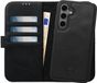 Rosso Elite Hoesje Geschikt voor Samsung Galaxy S24 | Compatibel met MagSafe | Book Case en Back Cover | Magnetisch Uitneembaar | Echt Leer Beschermhoes met Pasjeshouder | Zwart