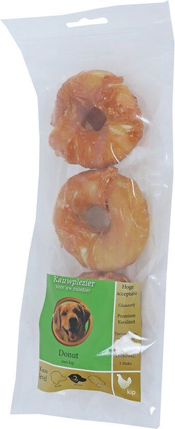 BOONY NATUURLIJKE SNACKS honden snack donut kip 7 cm 3 stuks