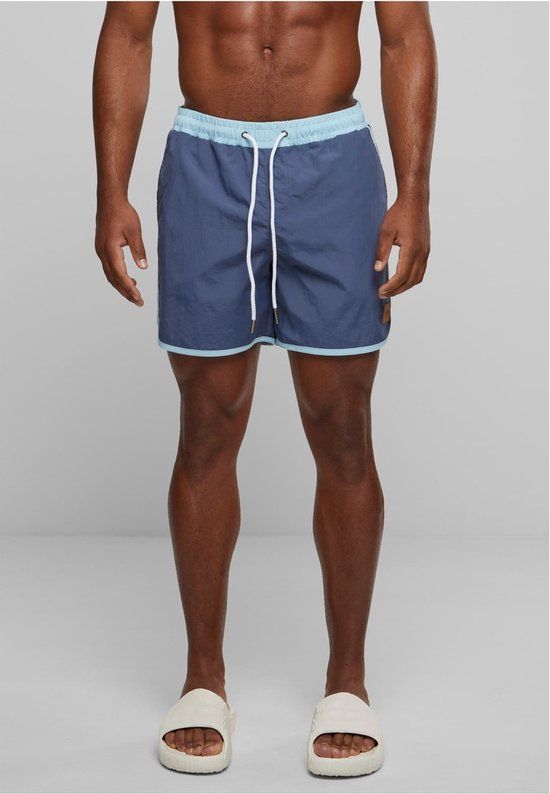 Urban Classics Retro Zwemshorts - Heren - Maat M - Blauw