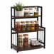 Merkloos Relaxdays Keukenrek - 41x53x18 cm - bruin en zwart