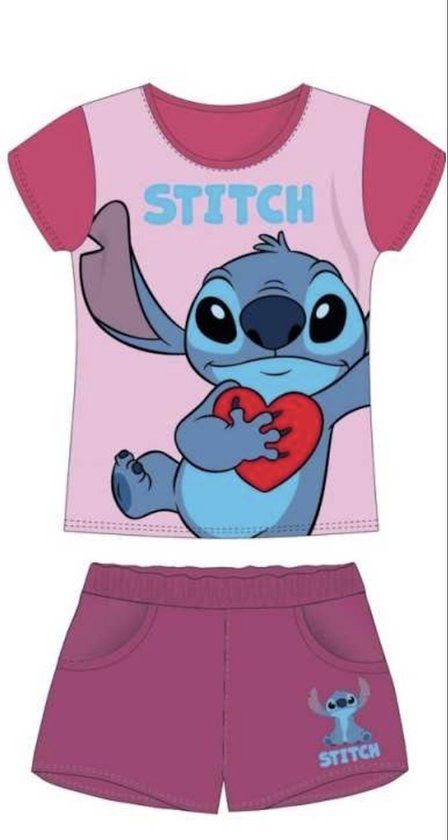 Merkloos / Sans marque Lilo & Stitch pyjama roos - Maat 104 (4 jaar) - Katoen