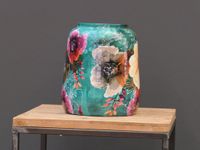 TS Collection pot de fleurs blooming métal 21x24cm émeraude