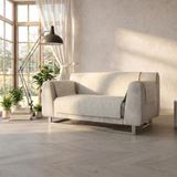 Comfortabele bankhoes, antislip, gemaakt in Italië, crèmekleurig, 2-zits