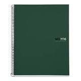 Miquelrius A4 geruit notitieboek 5 mm, 150 vellen met 6 kleurlinten, extra ondoorzichtig 70 g/m² papier, robuuste polypropyleen omslag met 4 gaten, Notebook The Originals, kaki