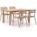 Forza Furniture Forza Vico/Liverpool 145cm dining tuinset 5-delig stapelbaar