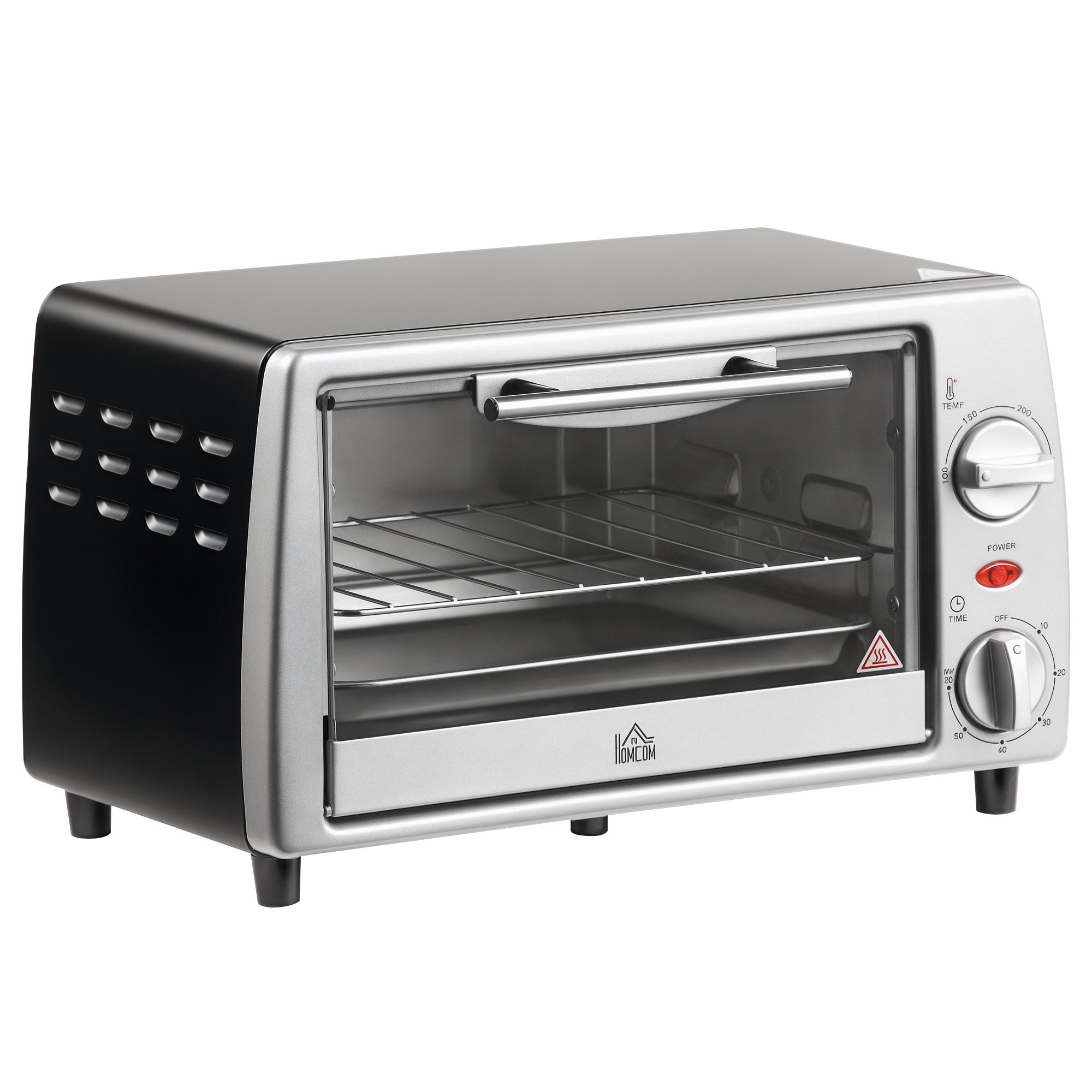 Homcom Elektrische Tafeloven 10 L 750 W Temperatuur 230 ℃ 36,5X26X22 cm Zilver