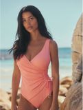 Next - Femme - Maillot de bain sculptant et gainant avec côté froncé - Rose