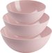 Plasticforte voedsel serveer schalen set - 3x stuks - roze - kunststof - Dia 20/25/28 cm