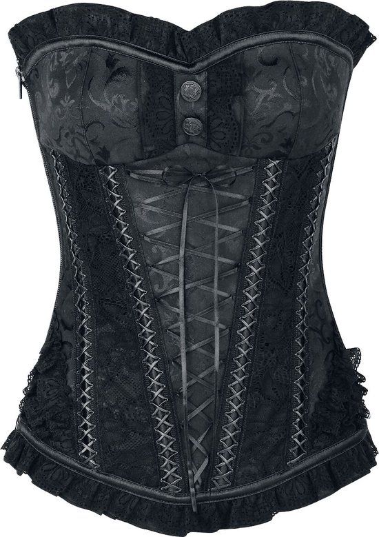 Bedroom Stories Crest Dames Corsage - Zwart - XL