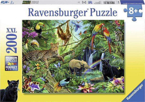 Ravensburger Dieren in de jungle Puzzel - 200 stukjes - Vanaf 8 jaar