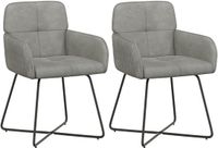 vidaXL Eetstoelen 2 stuks fluweel Lichtgrijs 59 x 56,5 x 86 cm