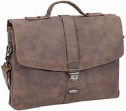 Harold's Leren Business tas Schoudertas Antic Briefcase Nature Bruine