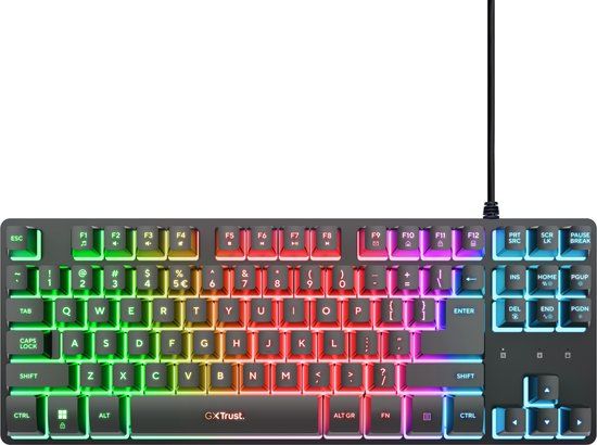 Trust GXT 833 Thado - Bedraad Gaming Toetsenbord - Tenkeyless (TKL) - PC/PS5 - AZERTY BE - Zwart