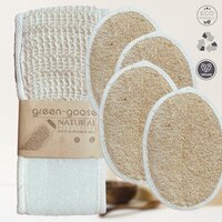 Loofah Douchespons-Rugborstelset - 7-Delig