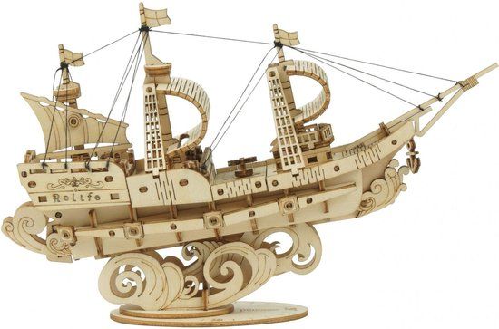 Robotime Modelbouwpakket Sailing Ship - 12 cm - Hout - 118-delig