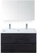 BES LED Vogue Badmeubelset 100 cm - Black Oak - Keramische Wastafel Wit met Spiegelkast