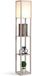 HOMCOM lampadaire - Bois - 26x26x160cm - Gris clair