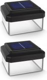GreenBlue - Set van 2 stuks - LED solarlamp - tuinlamp - op zonne-energie - 80x80mm - paalverlichting