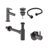 MAY Forma S Fonteinkraan Combiset Geborsteld Carbon Black PVD