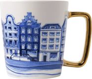 Heinen Delfts Blauw Mok Grachtenpanden - Keramiek - 300 ml