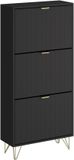 Vicco Helge Schoenenkast – 60 x 128.5 cm 3 compartimenten Zwart