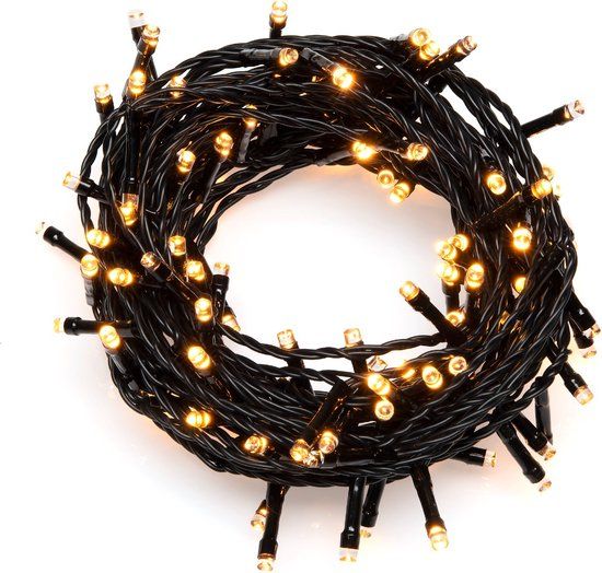 Konstsmide Lichtsnoer 160 LED Lampjes Vuurvlieg Effect Warm Wit Zwart Snoer 1272cm