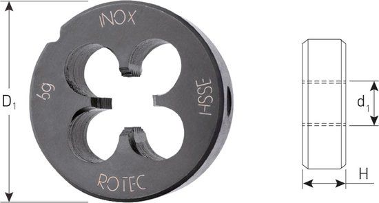 Rotec HSSE/INOX Ronde Snijplaat DIN 223 Metrisch M14