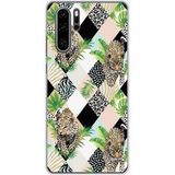 Huawei P30 Pro Bedrukt siliconen hoesje leopard losange