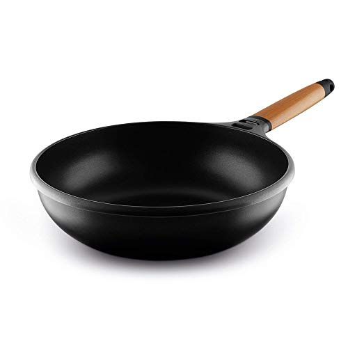 Castey Wok - 28 cm - Inductie - Cederhouten Handvat - 8436005068325