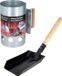 arti casa BBQ briketten/houtskool starter - met houten handvat 27 cm - Met kolenschep - zwart - 37 cm