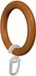 Flairdeco anneaux de rideaux en bois avec crochets plissés, cerisier laqué, 57/41 mm, 20 pièces