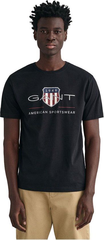 GANT Archive Shield Regular Fit T-shirt - Black - Men's XL