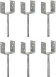 vidaXL Grondankers - 6 stuks - 10x6x30 cm - Gegalvaniseerd staal - Zilverkleurig