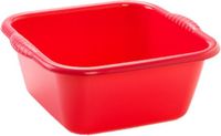 PLASTICFORTE teiltje/afwasbak - vierkant - kunststof - 10 liter - 36 x 34 x 15 cm - Rood