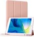 BXGH Hoes voor 9/8e/7e generatie 10,2 inch iPad-hoes met pennenhouder, hoes voor 2021/2020/2019 met zachte siliconen achterkant, bescherming met automatisch wakker worden/slapen - Roze