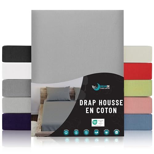 Jersey Dreamzie Jersey Katoenen Hoeslakens Grijs - 90 x 200 cm