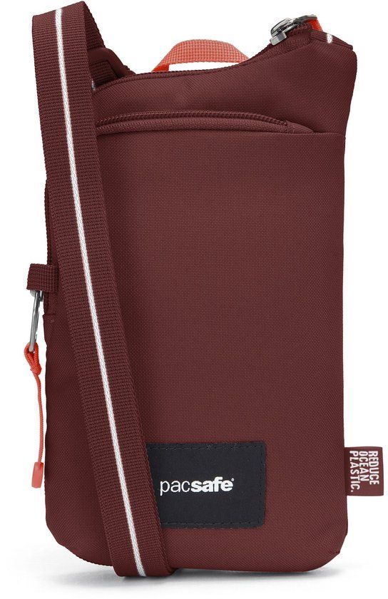 Pacsafe GO Tech Crossbody - 0.2 L - Donkerrood - Anti-diefstal Crossbodytas