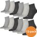 PUMA Quarter Sokken Plain 12-pack Antraciet Melange - 43/46
