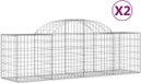 vidaXL Gabions - 2 pièces - voûté - 200x50x60/80 cm - fer galvanisé