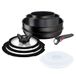 Lagostina Ingenio Intensive Pro, 10-delige set, 4 potdeksels, 3 glazen deksels, 2 deksels van kunststof en afneembare handgreep, titanium coating, voor alle warmtebronnen inclusief inductie