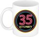 Bellatio Decorations Verjaardag mok / beker - Lets party 35 jaar - neon - 300 ml