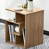BAKAJI Lage boekenkast, 4 planken, van MDF-hout, salontafel, bijzettafel, sofa, modern design, decoratie voor woonkamer, thuiskantoor, afmetingen 45 x 40 x 55 cm (eiken)