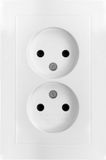 Berker S1 contactdoos - inbouw - 2-voudig - polarwit