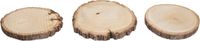 Rayher hobby materialen Rayher Decoratie boomschijf met schors - berkenhout - D11 cm - 3x stuks - Knutselen/hobby