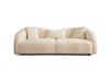 Canapé arrondi 3 places en tissu bouclé beige