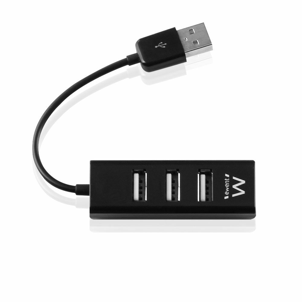 Ewent EW1123 - USB 2.0 Hub - 4 Ports - Zwart