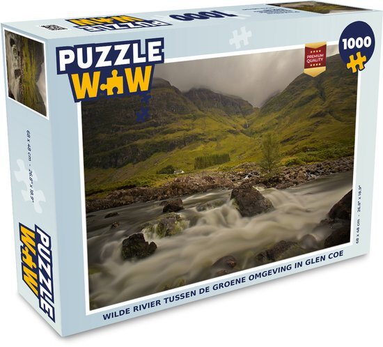 MuchoWow Puzzel Wilde rivier tussen de groene omgeving in Glen Coe - Legpuzzel - Puzzel 1000 stukjes volwassenen