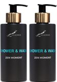 Splashbox Cosmetics Shower & Wash Zen Moment 300 ml - gouden pomp - 2 stuks